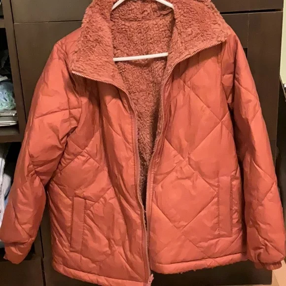 Madewell Rust Shearling Reversible Jacket - Picture 4 of 8